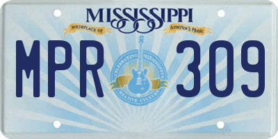 MS license plate MPR309