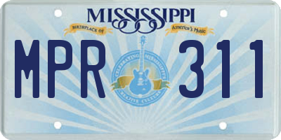 MS license plate MPR311