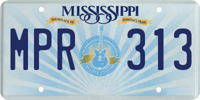 MS license plate MPR313