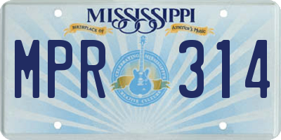 MS license plate MPR314