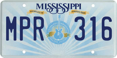 MS license plate MPR316