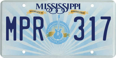 MS license plate MPR317