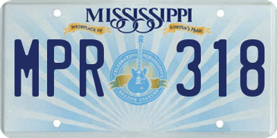 MS license plate MPR318