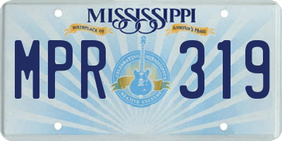 MS license plate MPR319