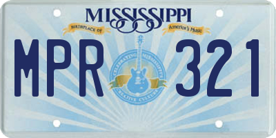 MS license plate MPR321