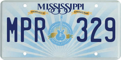 MS license plate MPR329