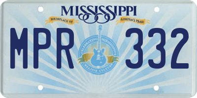 MS license plate MPR332