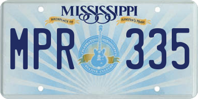 MS license plate MPR335