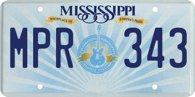 MS license plate MPR343