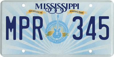 MS license plate MPR345