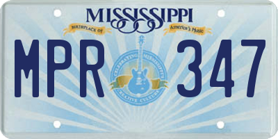 MS license plate MPR347
