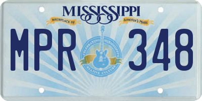 MS license plate MPR348