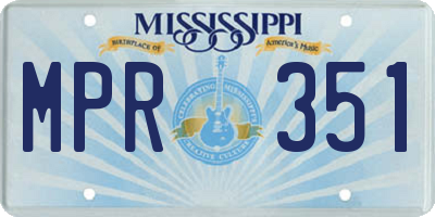 MS license plate MPR351