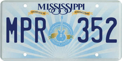 MS license plate MPR352