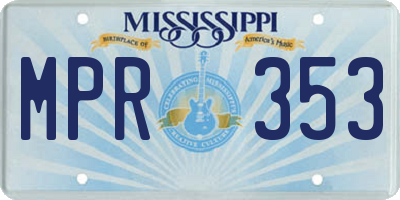MS license plate MPR353