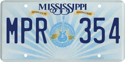 MS license plate MPR354