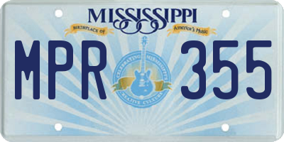 MS license plate MPR355