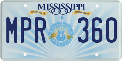 MS license plate MPR360