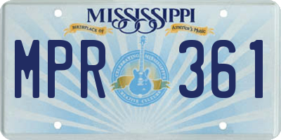MS license plate MPR361