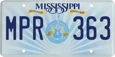 MS license plate MPR363