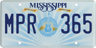 MS license plate MPR365