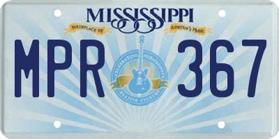 MS license plate MPR367