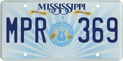 MS license plate MPR369
