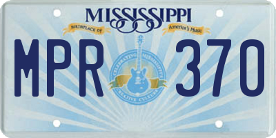 MS license plate MPR370