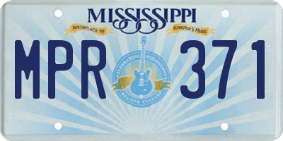 MS license plate MPR371