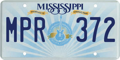 MS license plate MPR372
