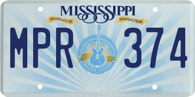 MS license plate MPR374