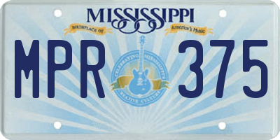 MS license plate MPR375