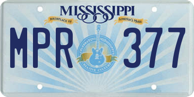 MS license plate MPR377