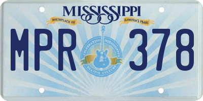 MS license plate MPR378