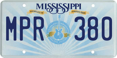 MS license plate MPR380