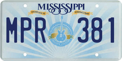 MS license plate MPR381