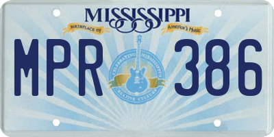 MS license plate MPR386