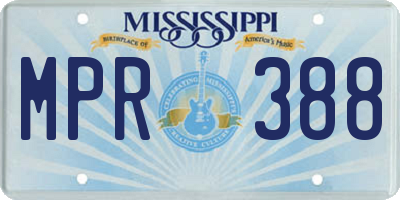 MS license plate MPR388