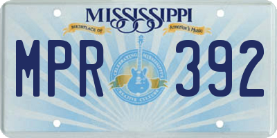 MS license plate MPR392