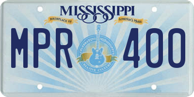MS license plate MPR400