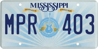 MS license plate MPR403