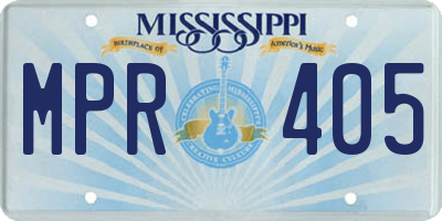 MS license plate MPR405