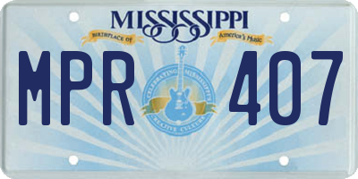 MS license plate MPR407