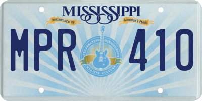 MS license plate MPR410