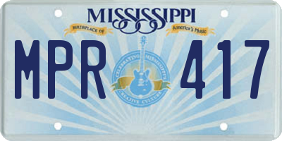 MS license plate MPR417