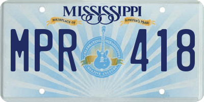 MS license plate MPR418