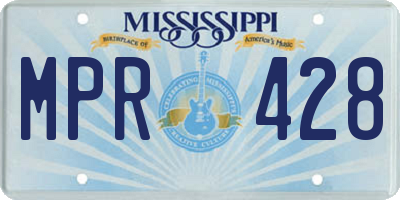 MS license plate MPR428