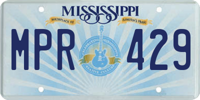 MS license plate MPR429