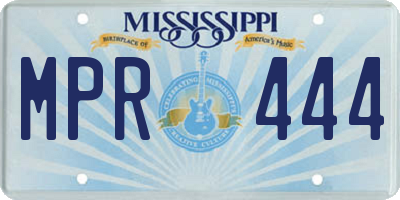 MS license plate MPR444