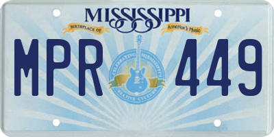 MS license plate MPR449